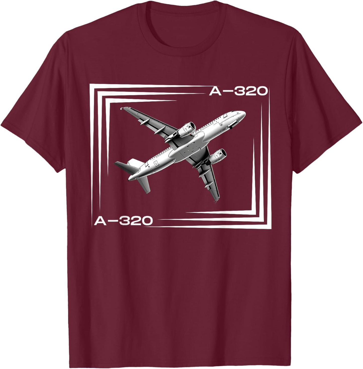Airbus320 Airplane ! Aviation A320 Jet T-Shirt - T-Shirt | Maroon