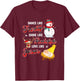 Dance Like Frosty Shine Like Rudolph Love Like Jesus Xmas T-Shirt - T-Shirt | Maroon