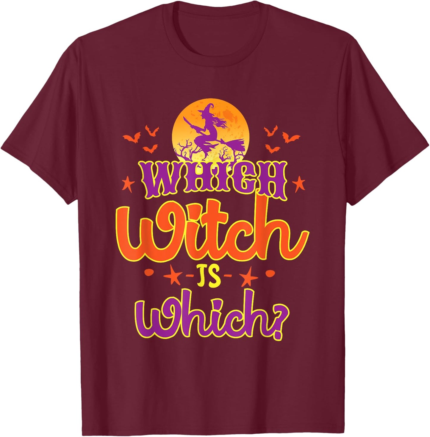 Which Witch is Which Halloween English Teacher T-Shirt - T-Shirt | Maroon