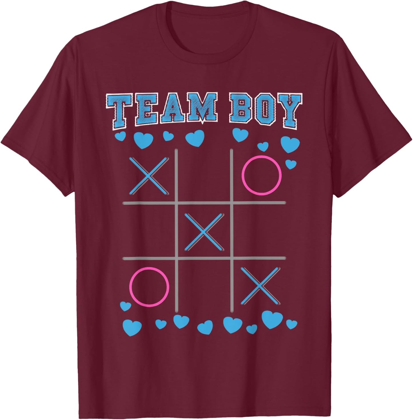 Cute Gender Reveal Baby Shower Party Team Boy Men Women Kids T-Shirt - T-Shirt | Maroon