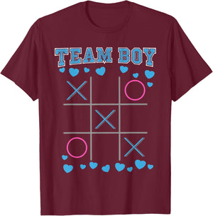Cute Gender Reveal Baby Shower Party Team Boy Men Women Kids T-Shirt - T-Shirt | Maroon