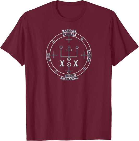 ARCHANGEL RAPHAEL sigil seal by Mortal Designs T-Shirt - T-Shirt | Maroon