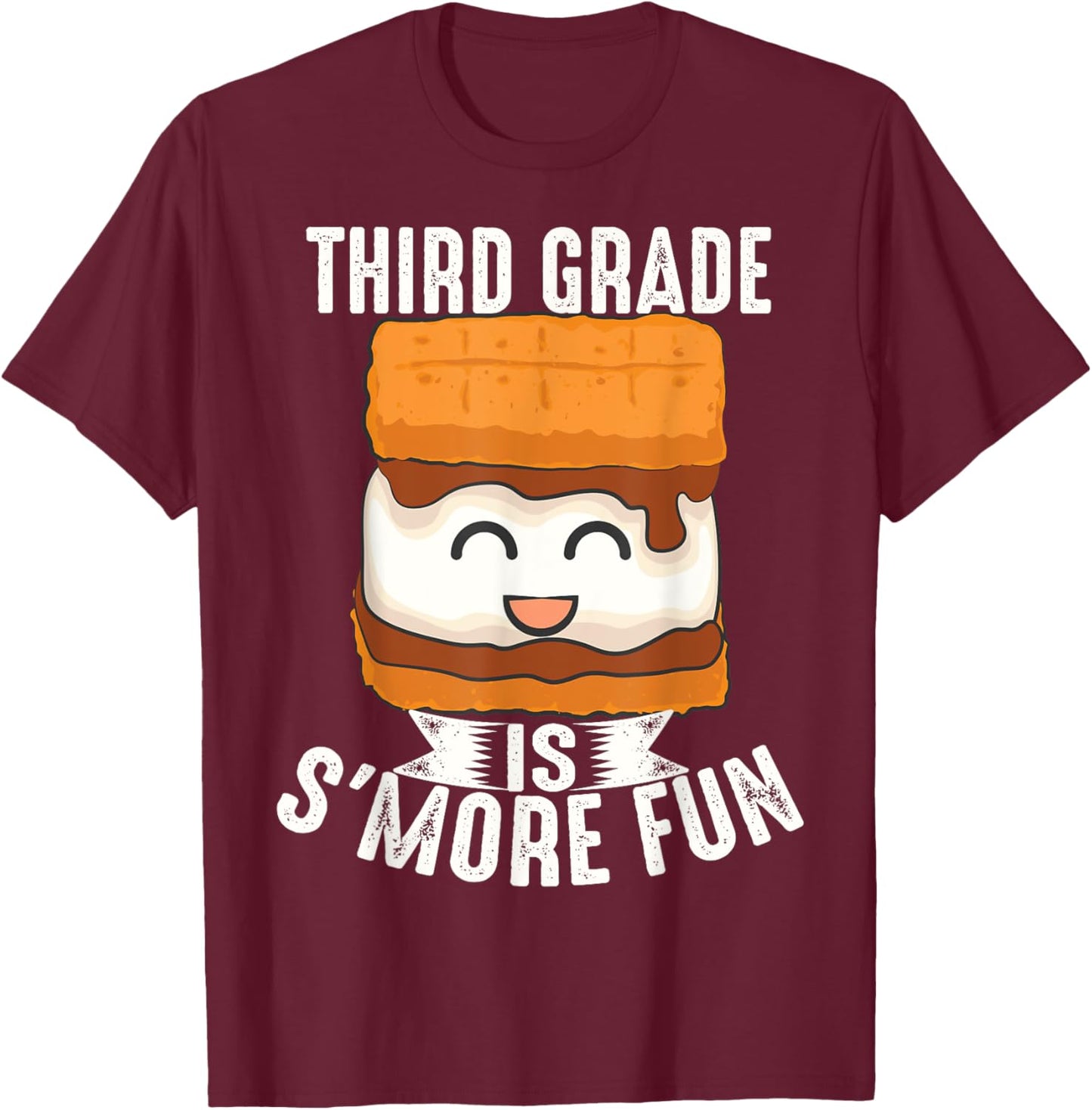 Funny Third Grade S'more Fun Gift Boys Girls Cool Camping T-Shirt - T-Shirt | Maroon