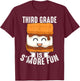 Funny Third Grade S'more Fun Gift Boys Girls Cool Camping T-Shirt - T-Shirt | Maroon