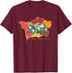 Montessori continent map T-Shirt - T-Shirt | Maroon