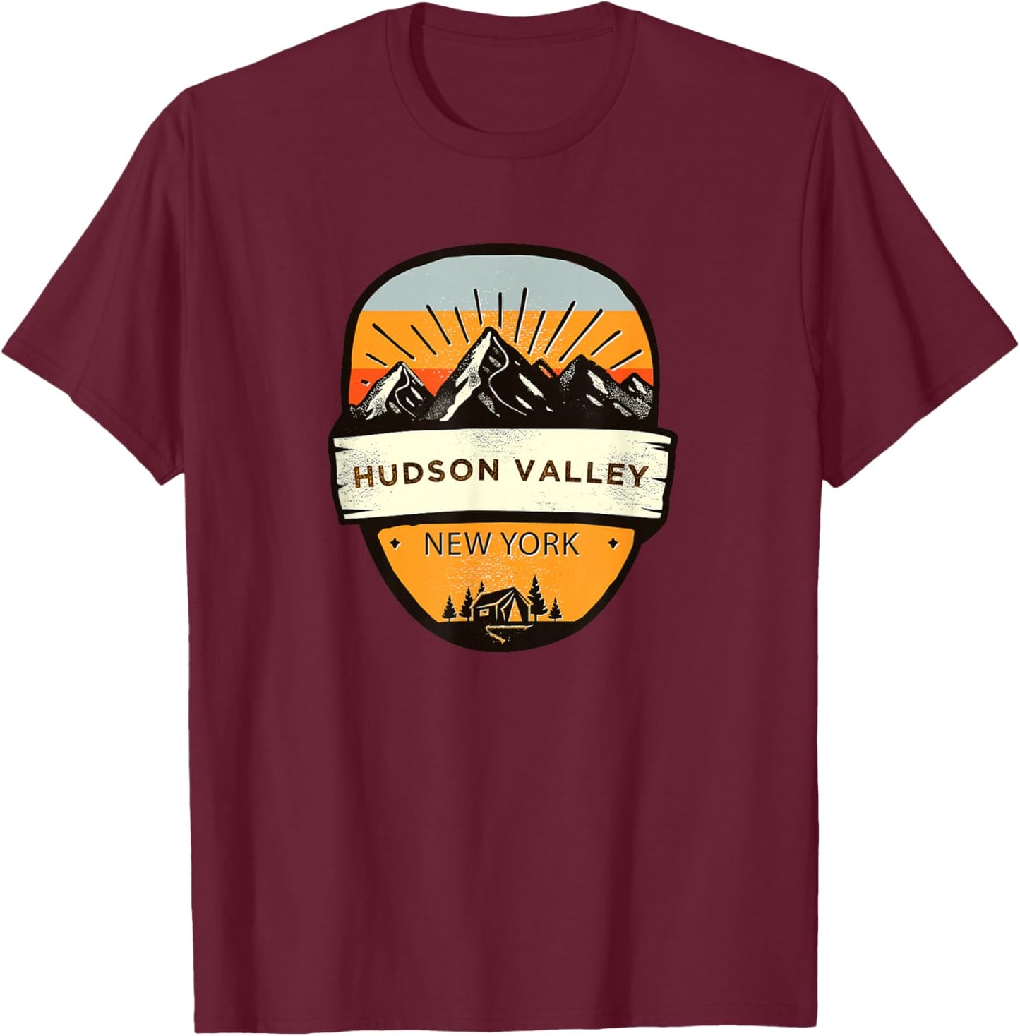 Retro Vintage Hudson Valley, New York Souvenir T-Shirt - T-Shirt | Maroon