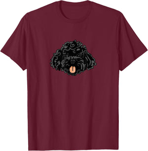 Cute Black Cockapoo T-Shirt - T-Shirt | Maroon