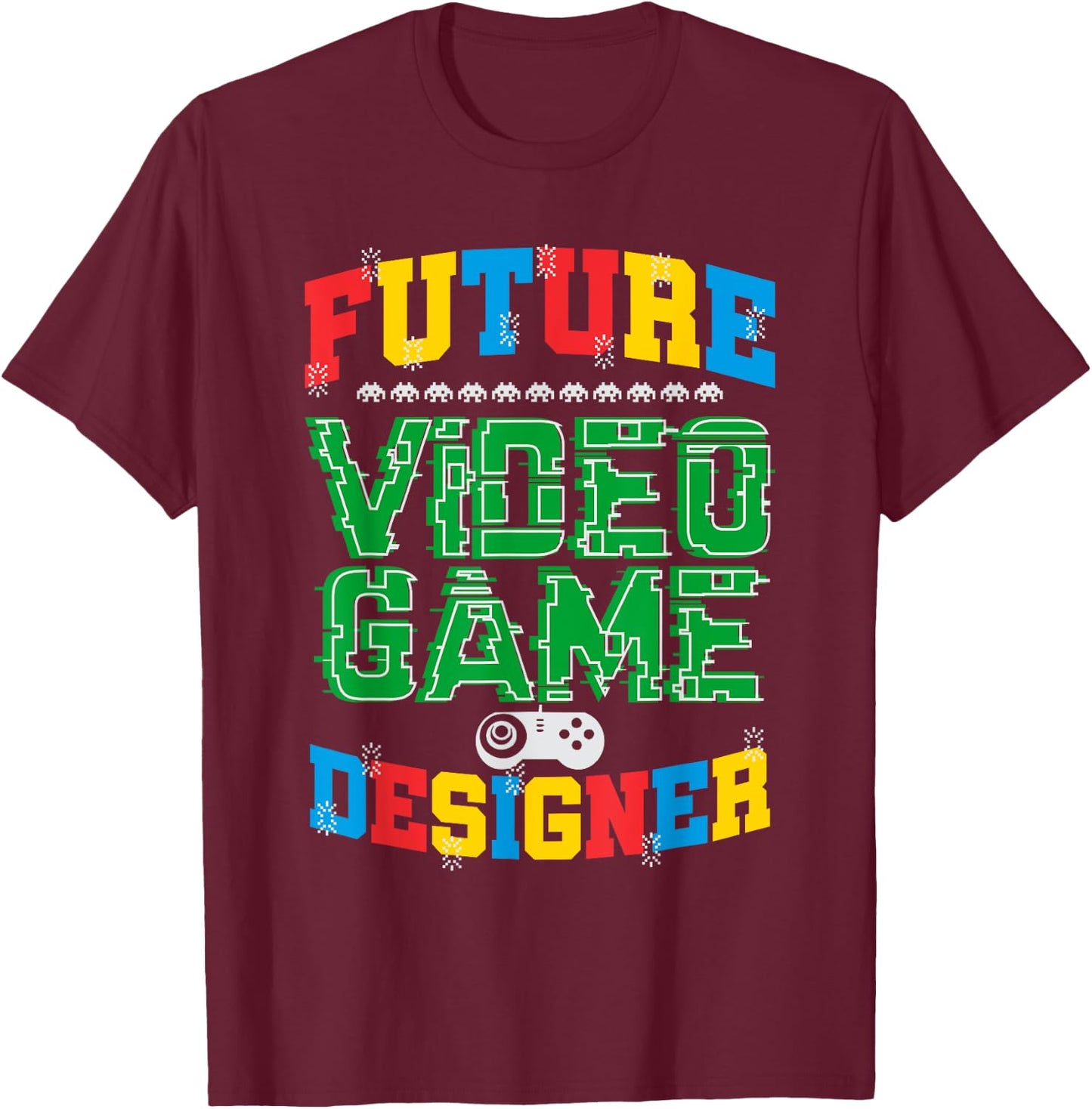 Future Video Game Designer T Shirt Boys Girls Kids T-Shirt - T-Shirt | Maroon