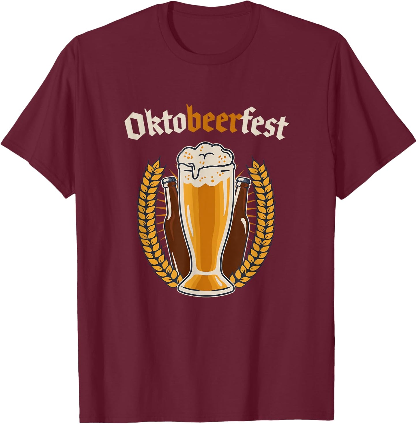 Oktoberfest Word Game Beer Festival Beer Men Fun T-Shirt - T-Shirt | Maroon