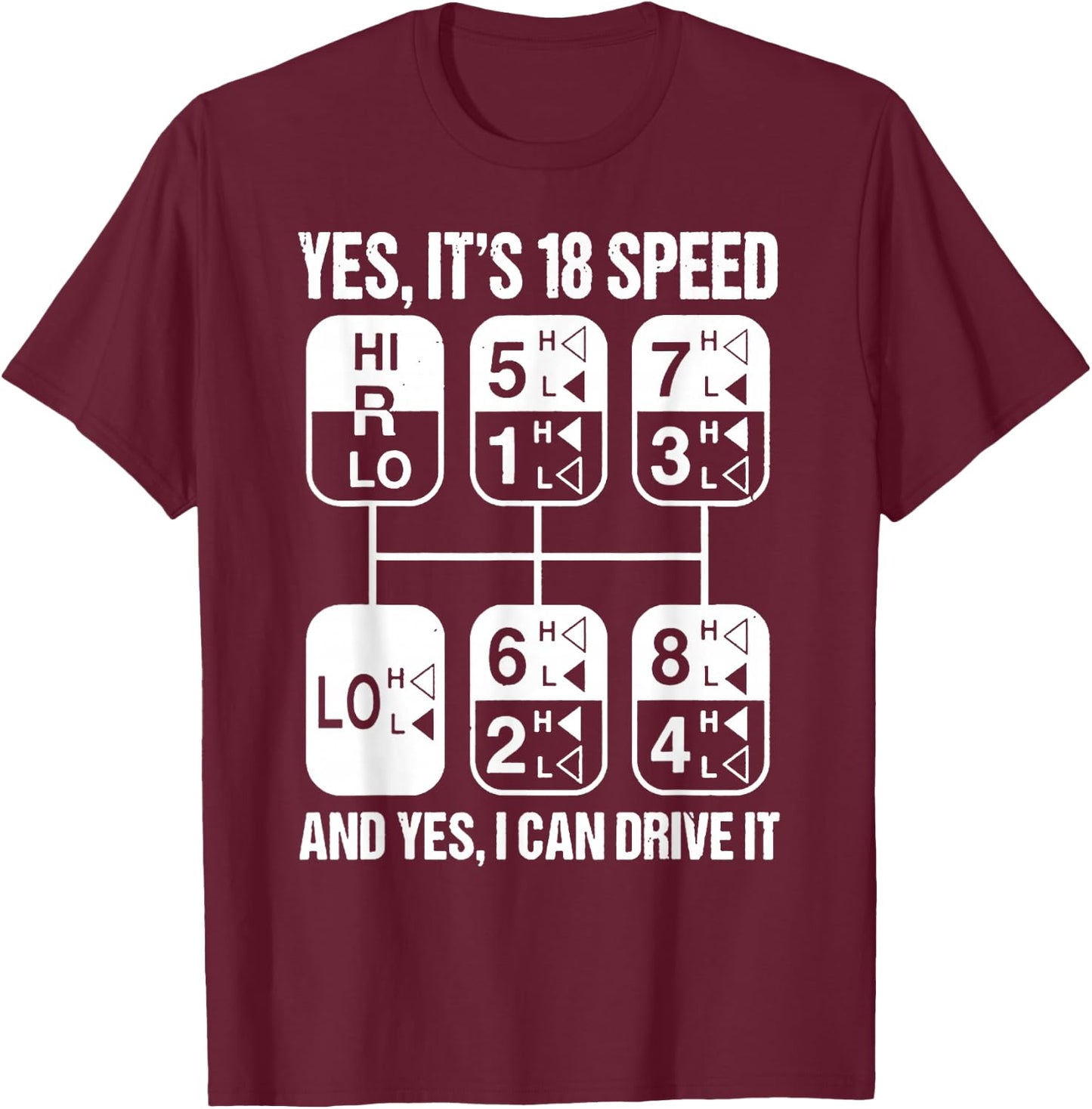 Trucker Yes It's 18 Speed And Yes I Can Drive It Truck Lover T-Shirt - T-Shirt | Maroon