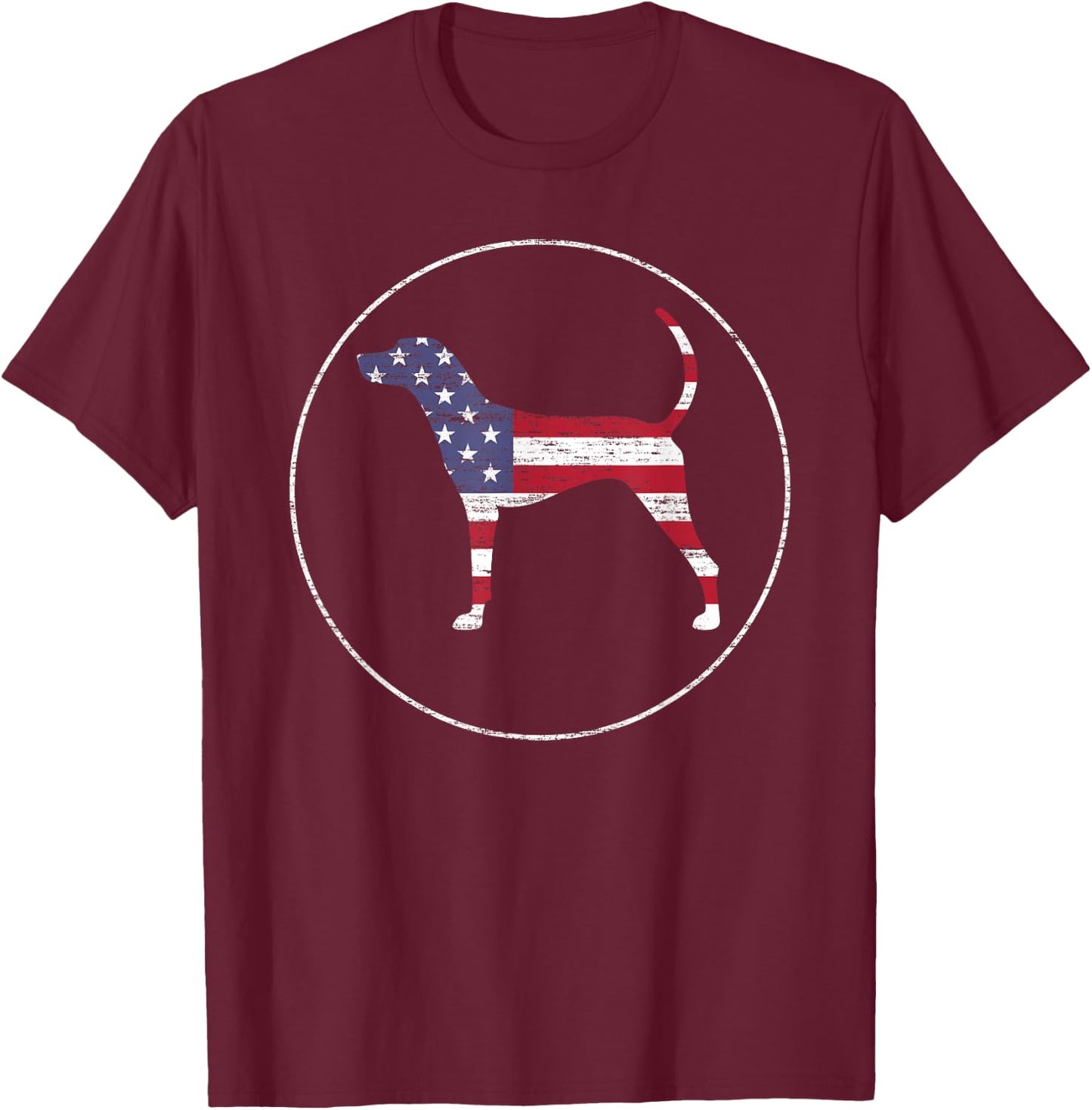 Plott Hound American Flag Patriotic Dog Owner Men T-Shirt - T-Shirt | Maroon