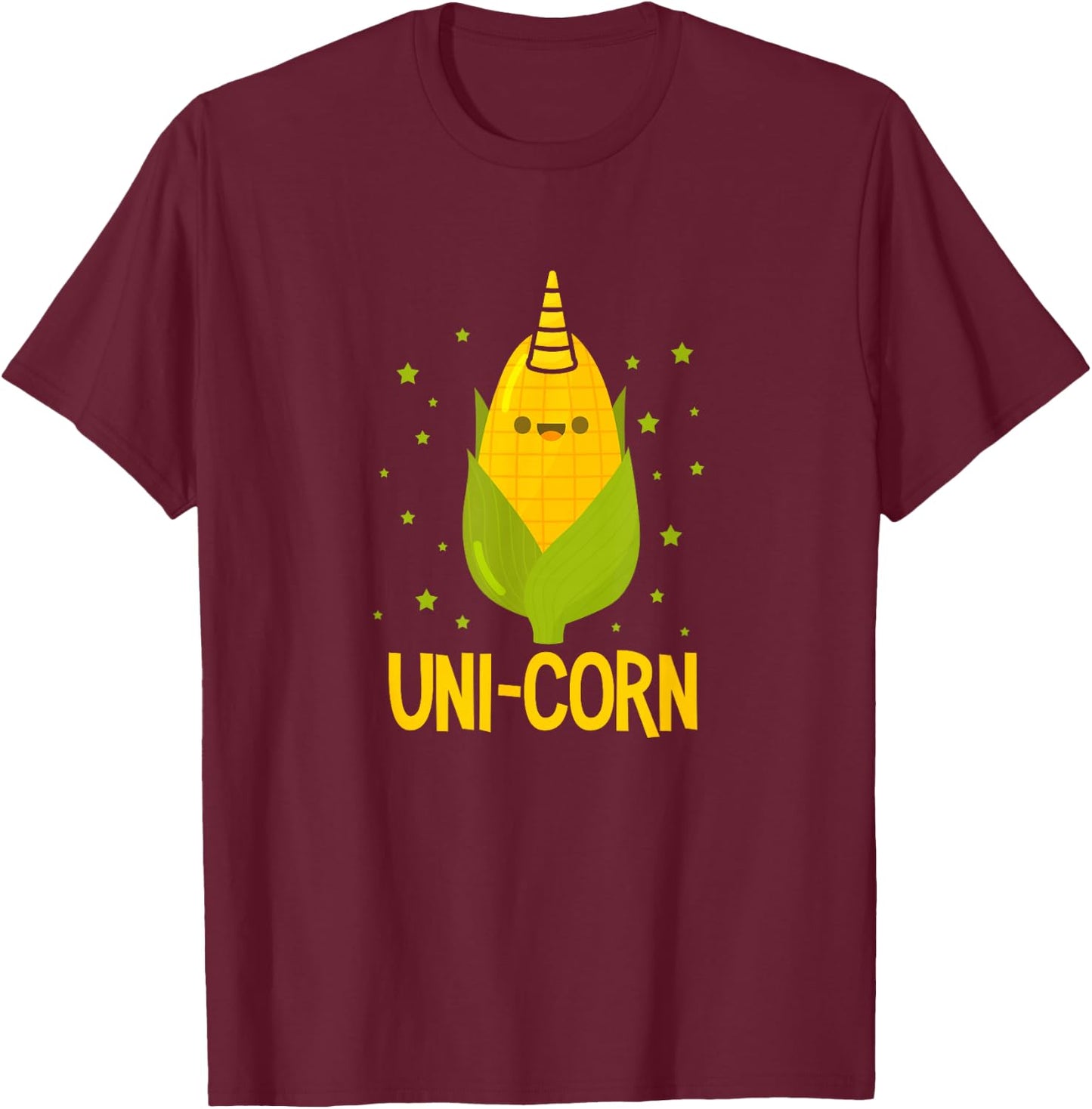 Uni-Corn Unicorn Corn Kawaii T-Shirt - T-Shirt | Maroon