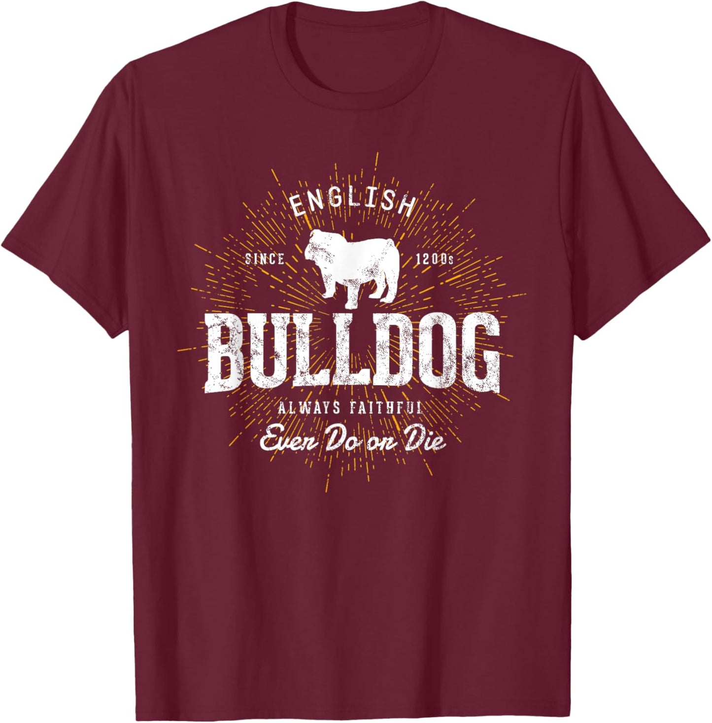 Vintage Style Retro Bulldog Men Women Kids T-Shirt - T-Shirt | Maroon