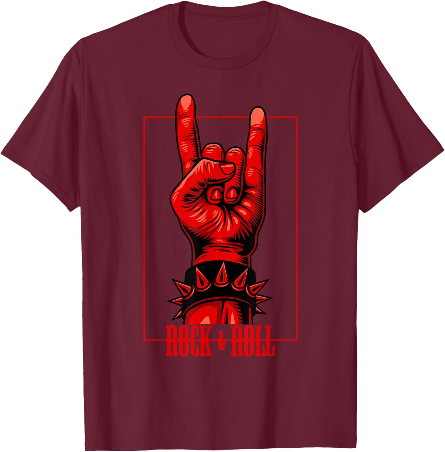 Rock & Roll Devil Greetings Rocker Concert T-Shirt - T-Shirt | Maroon