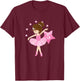 Kids Kids 5th Birthday Ballerina Gift 5 Year Old Girls T-Shirt - T-Shirt | Maroon