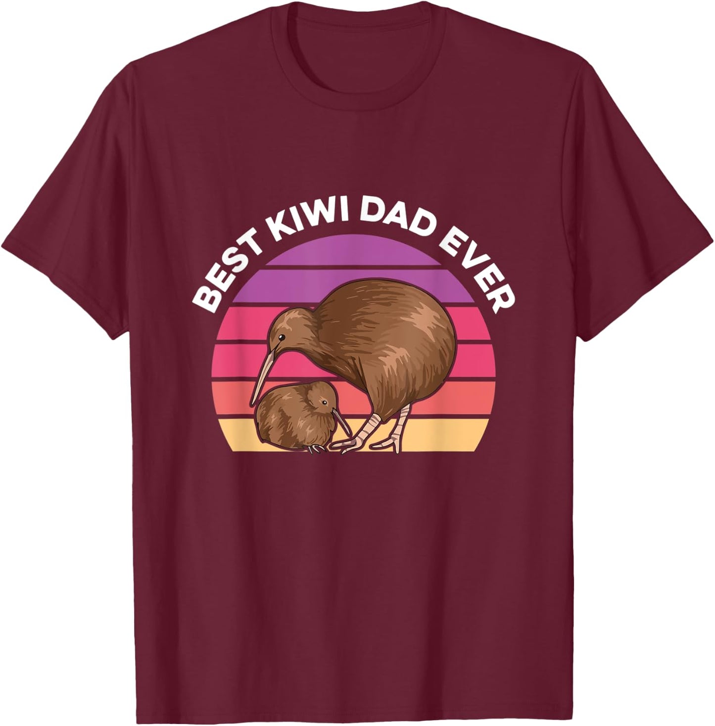 Best kiwi Dad ever Design for a Kiwi Dad T-Shirt - T-Shirt | Maroon