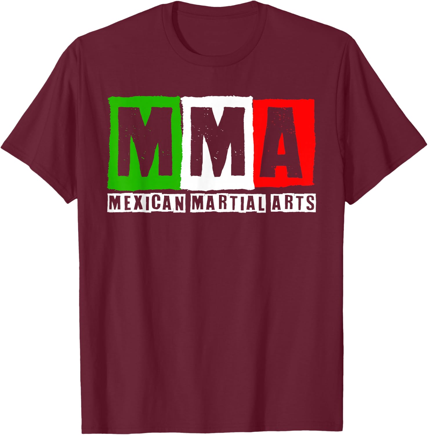 Mexican Martial Arts Combat Mexico Fighter Themed T-Shirt - T-Shirt | Maroon