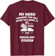 Proud EMT Cousin Thin White Line American Flag Women Kids Men T-Shirt - T-Shirt | Maroon