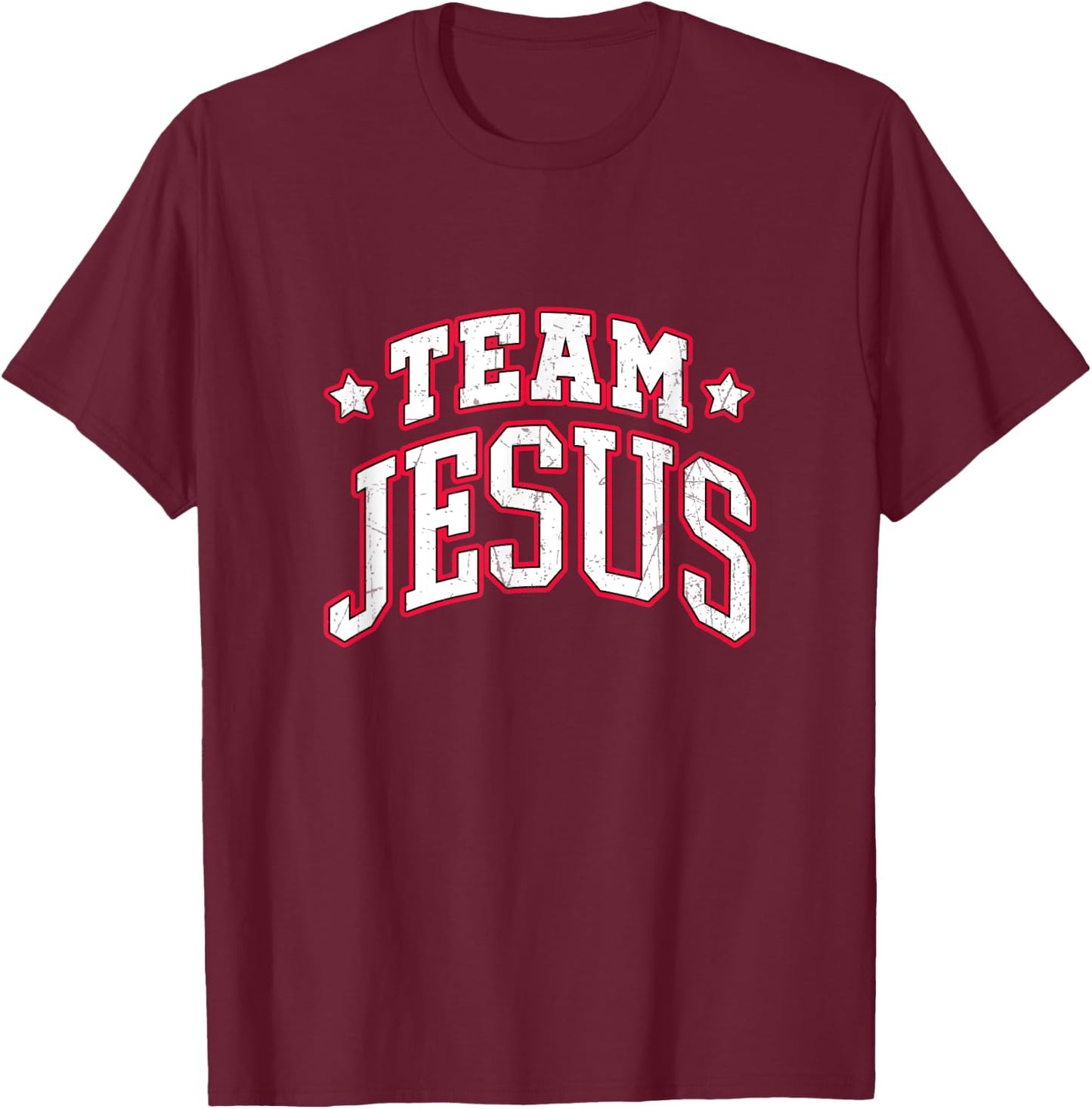 Team Jesus. Christian Statement T-Shirt - T-Shirt | Maroon