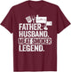 Father Husband Meat Smoker Legend Grilling Dad Meat Smoking T-Shirt - T-Shirt | Maroon