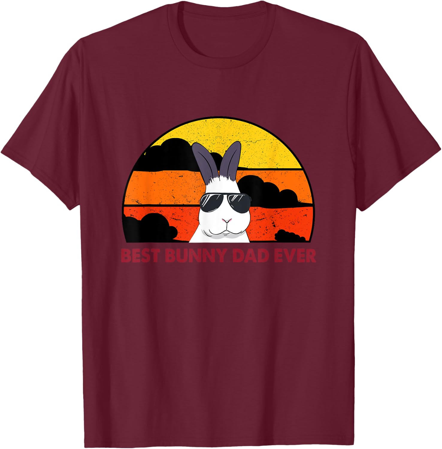 Best Bunny Dad Ever Rabbit Jumper - Dad T-Shirt - T-Shirt | Maroon