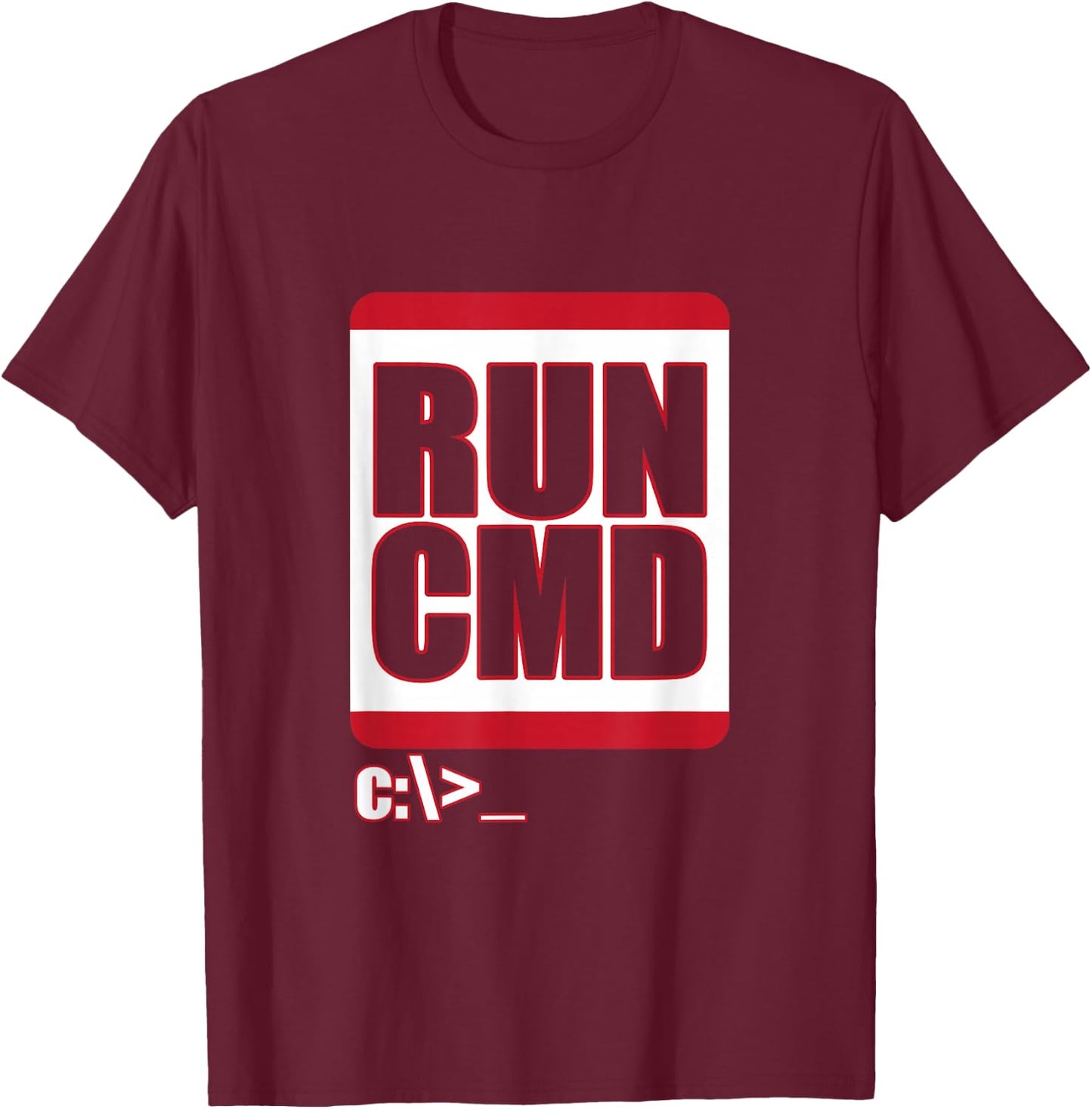 Run CMD Funny Computer Science Nerd Coder T-Shirt - T-Shirt | Maroon