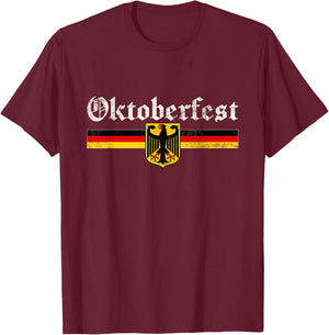 Vintage Oktoberfest Octoberfest German Drinking Festival T-Shirt - T-Shirt | Maroon