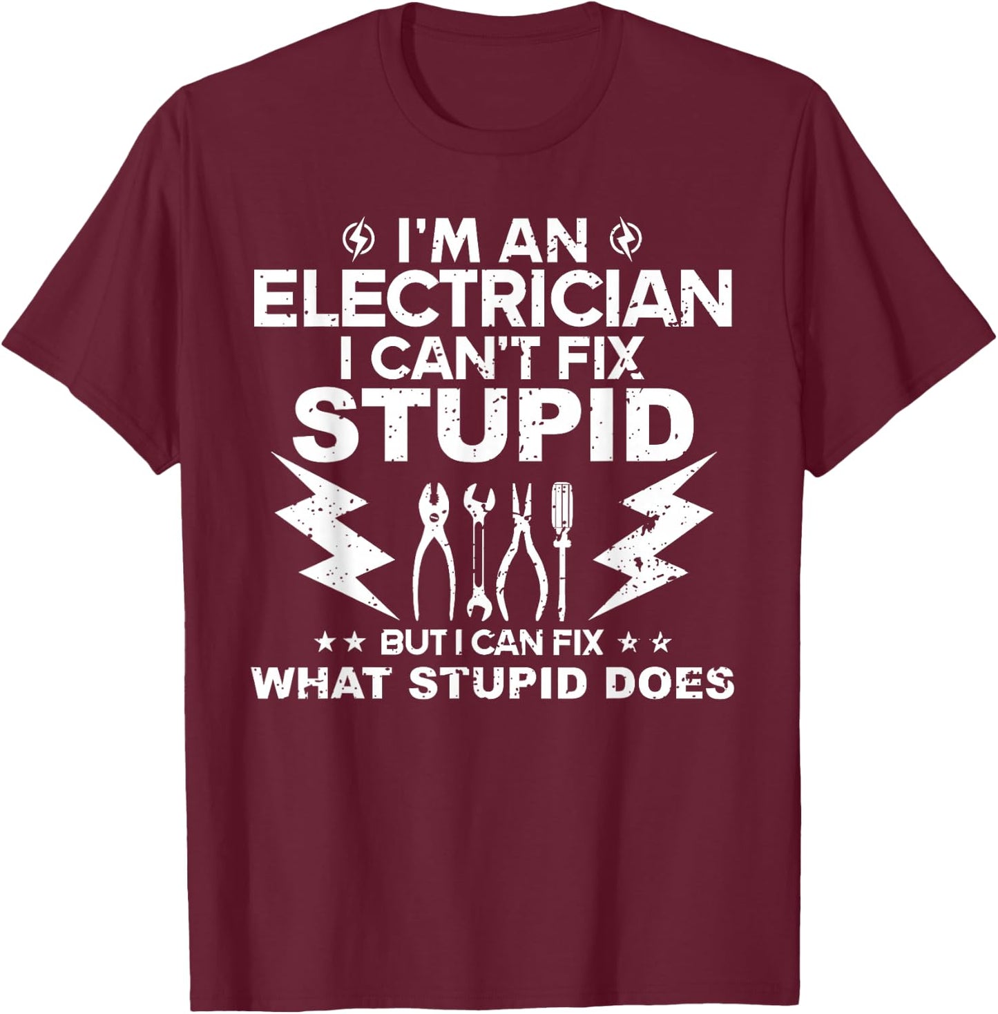 Best Electrician Art Men Women Electrical Engineer Tools T-Shirt - T-Shirt | Maroon