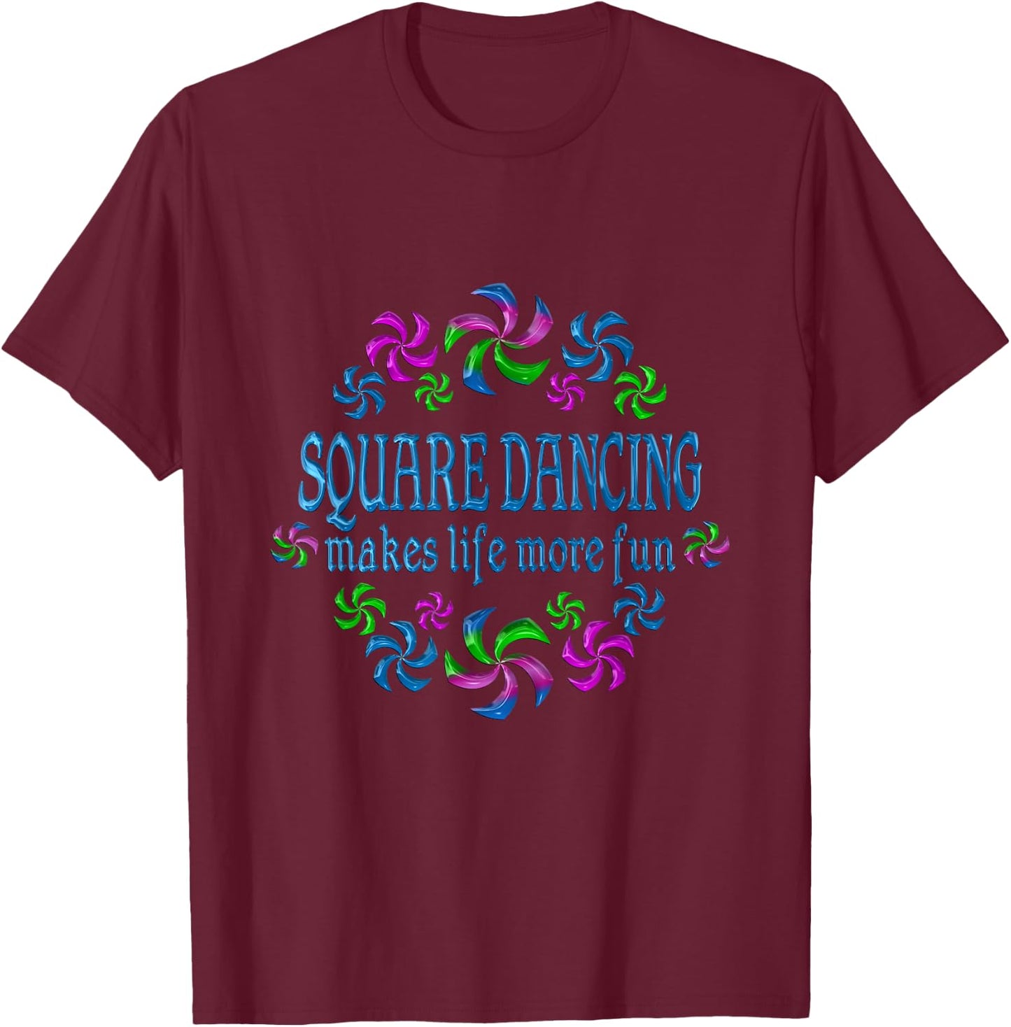 Designs by Laurie -Adults Black Square Dance T-Shirt - T-Shirt | Maroon