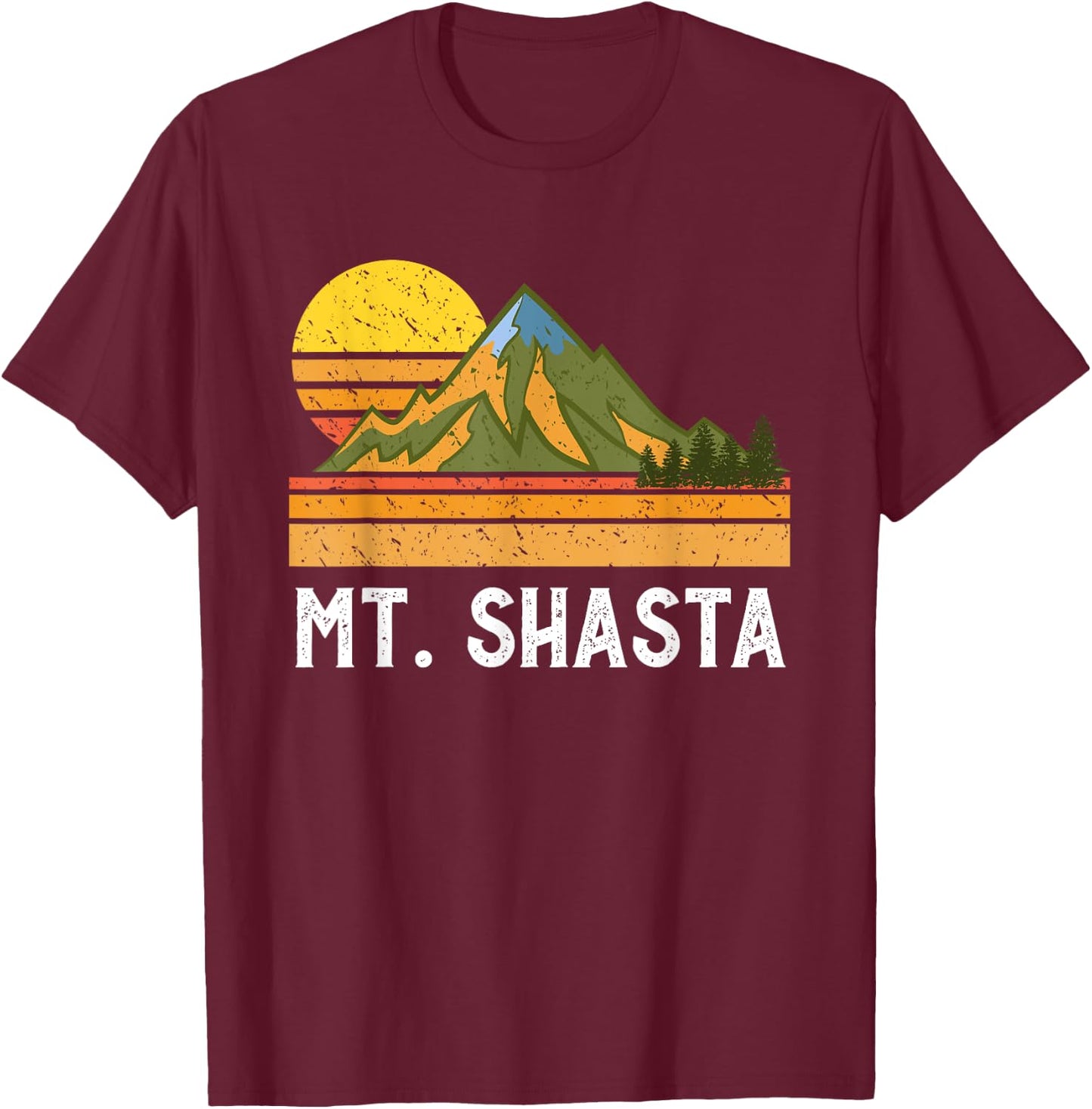 Mountain Vacation Gift- Mt. Climbing Hiking Mount Shasta T-Shirt - T-Shirt | Maroon