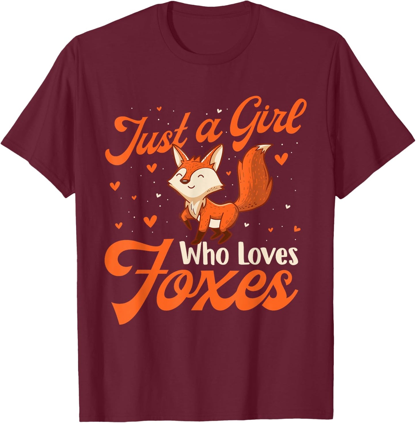 Just A Girl Who Loves Foxes - Fox Lover Zookeeper T-Shirt - T-Shirt | Maroon
