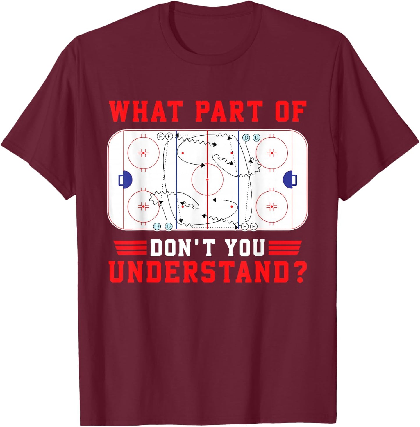What Part Of Hockey Don't You Understand Hockey Player Funny T-Shirt - T-Shirt | Maroon