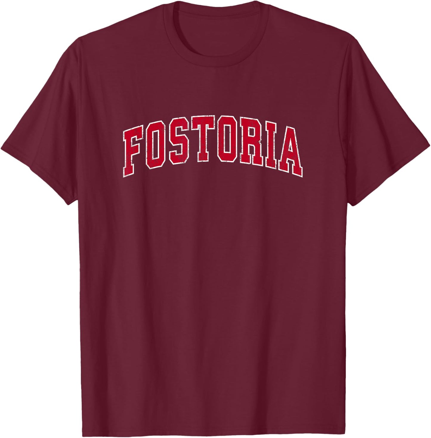 Fostoria Ohio OH Vintage Sports Design Red Design T-Shirt - T-Shirt | Maroon