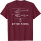 OH-58 Kiowa Military Helicopter Blueprint T-Shirt - T-Shirt | Maroon
