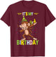 Its My 3rd Birthday Monkey T-Shirt - T-Shirt | Maroon
