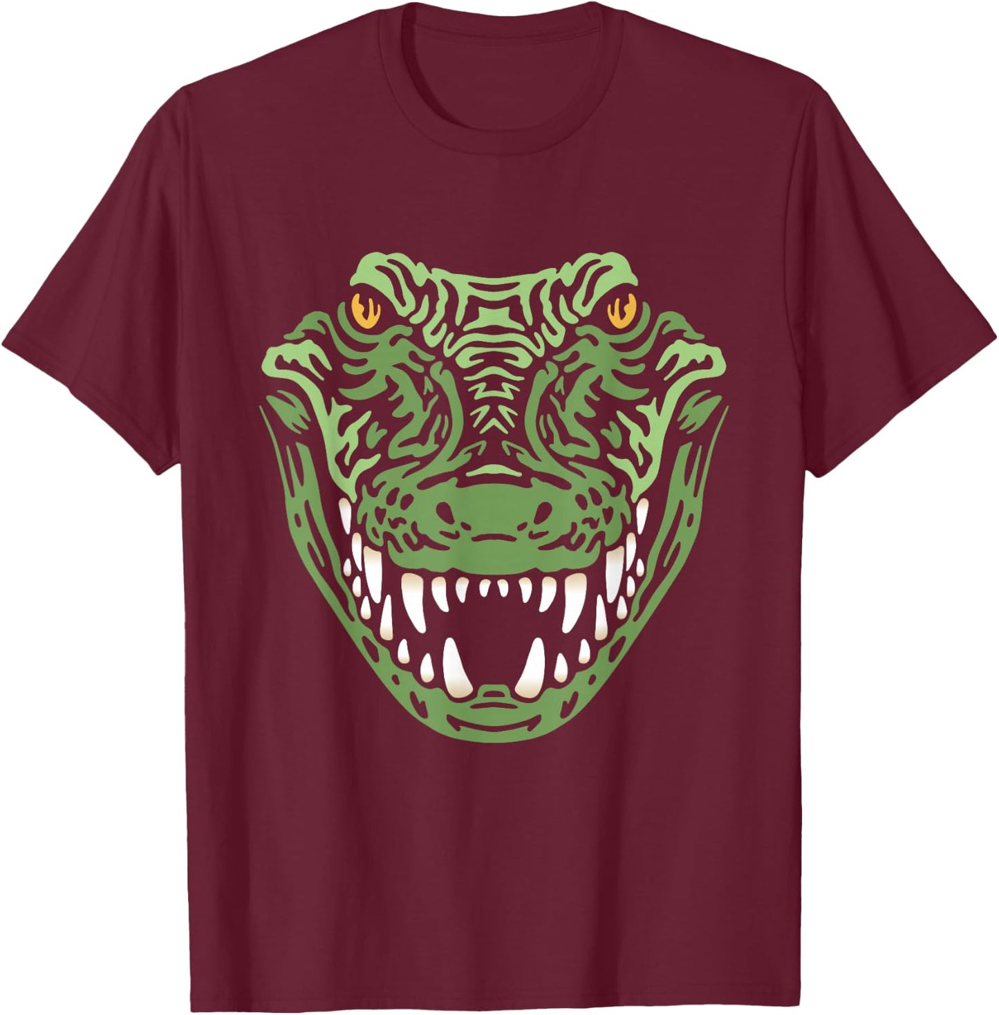 Crocodile Alligator Face Crocodiles Gator T-Shirt - T-Shirt | Maroon
