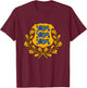 Estonia Coat of Arms Crest T-Shirt - T-Shirt | Maroon