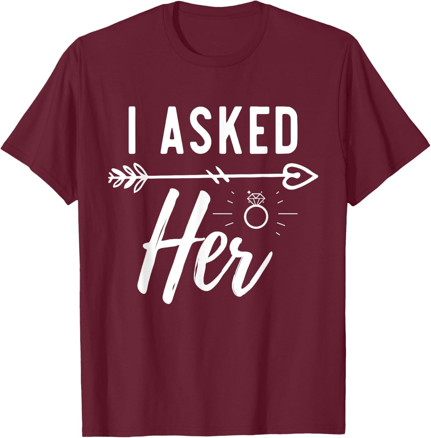 Engagement Announcement Fiance Engaged Couple Engagement T-Shirt - T-Shirt | Maroon