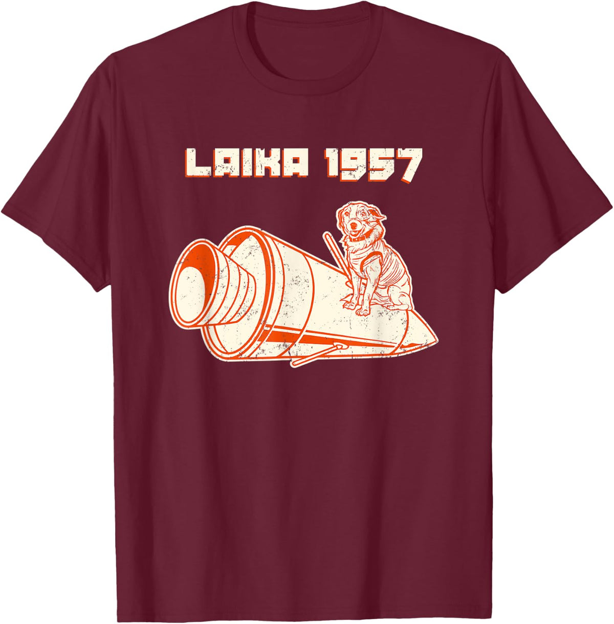 Laika Gagarin Dog Sputnik Russian Russia USSR Women T-Shirt - T-Shirt | Maroon