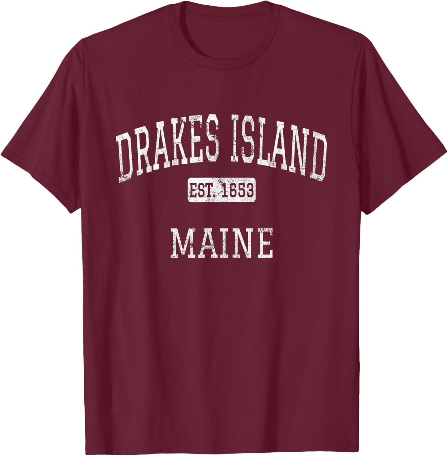 Drakes Island Maine ME Vintage T-Shirt - T-Shirt | Maroon