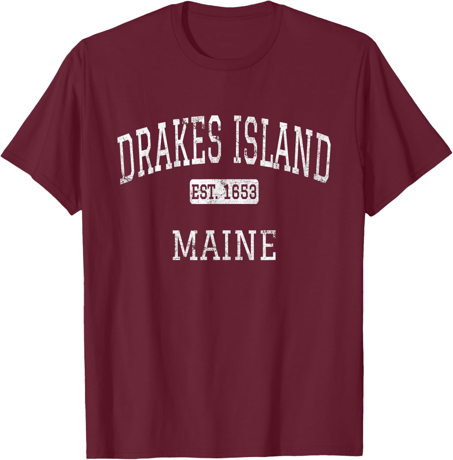 Drakes Island Maine ME Vintage T-Shirt - T-Shirt | Maroon