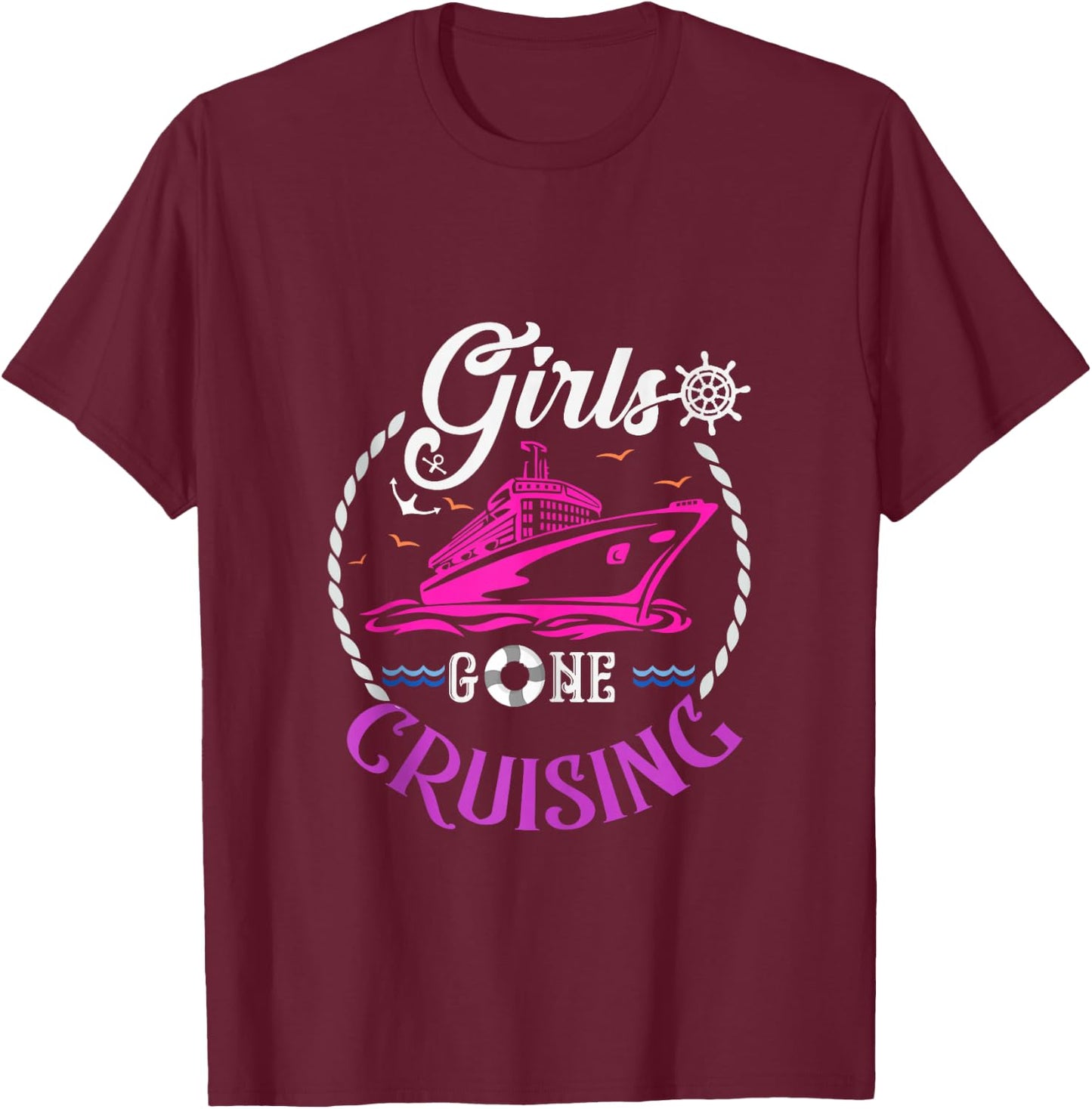 Girls Gone Cruising Women Cruise Lover Small T-Shirt - T-Shirt | Maroon
