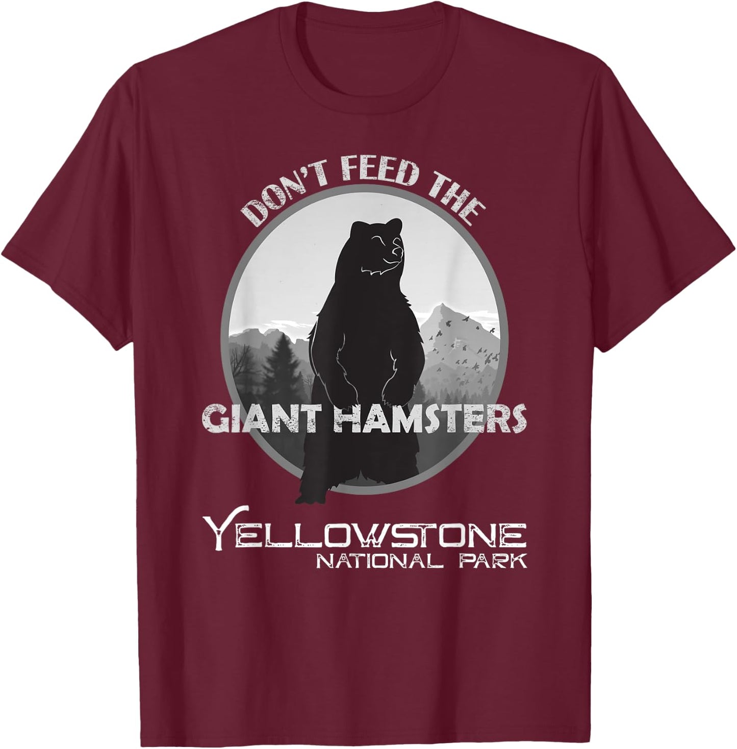 Funny Yellowstone National Park Grizzly Brown Bear For Kids T-Shirt - T-Shirt | Maroon