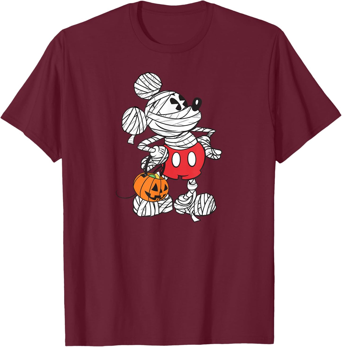 Disney - Retro Mickey Mouse Mummy Halloween T-Shirt - T-Shirt | Maroon