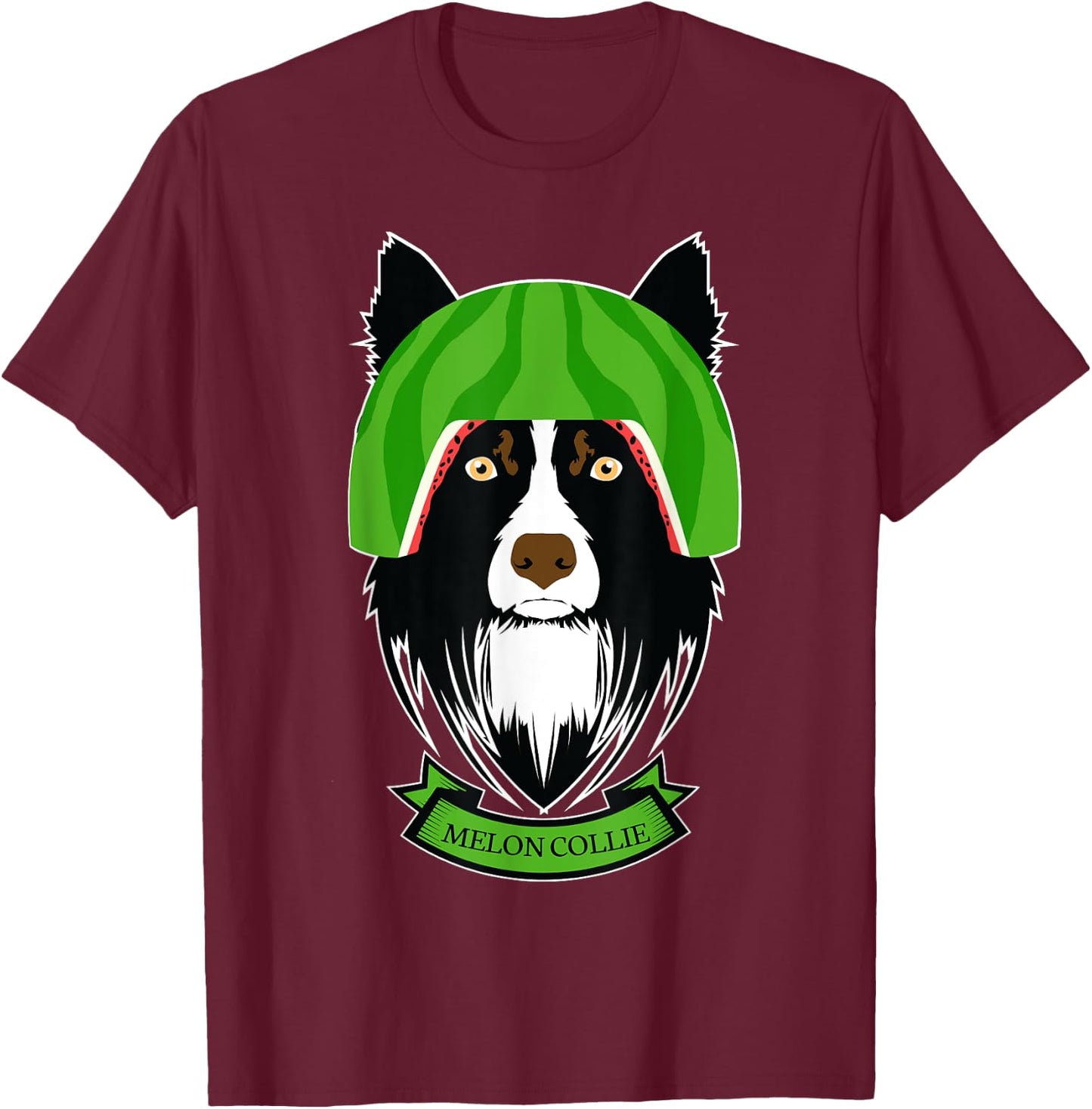 Funny Melon Collie Melancholy Dog Lover Pun Rough Collie Men Women Kids T-Shirt - T-Shirt | Maroon