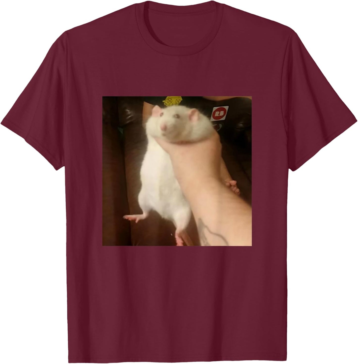 Cute Fat Rat Being Grabbed Meme T-Shirt - T-Shirt | Maroon
