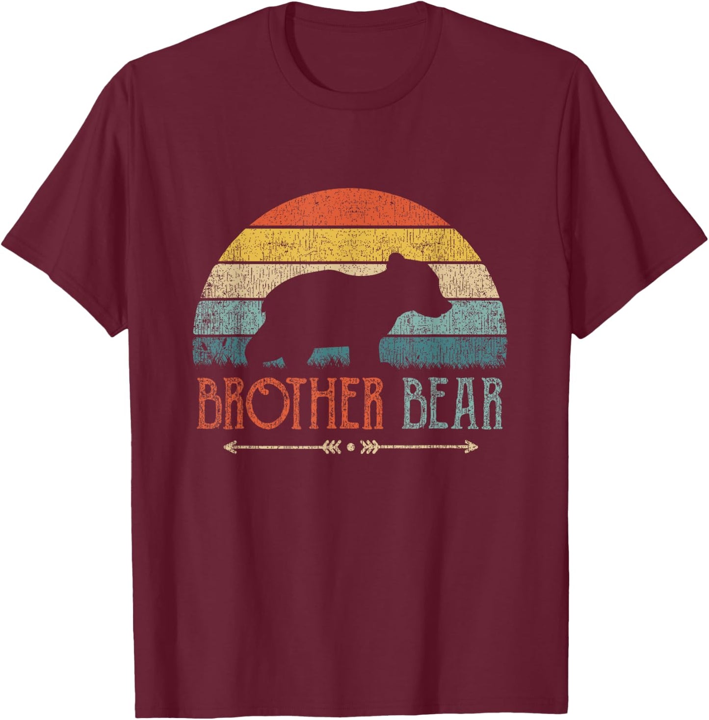 Cute Brother Bear Vintage Gift Boys Retro Little Brother T-Shirt - T-Shirt | Maroon