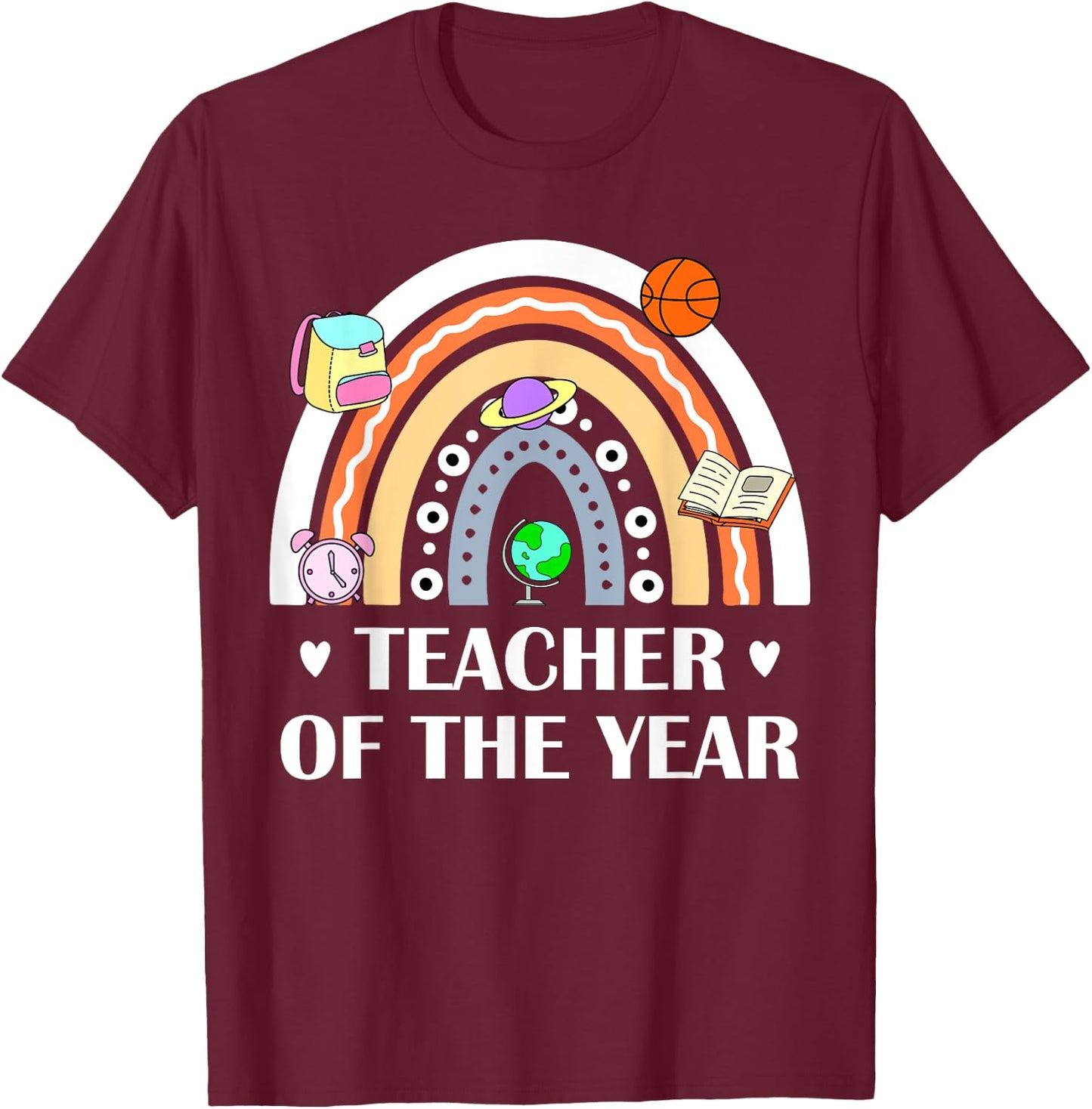 Teacher Of The Year Best Teacher Ever Men Women T-Shirt - T-Shirt | Maroon