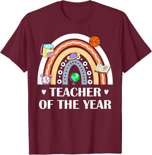 Teacher Of The Year Best Teacher Ever Men Women T-Shirt - T-Shirt | Maroon