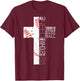 Funny Baseball Jesus Sayings Christian Cross Graphic Print T-Shirt - T-Shirt | Maroon